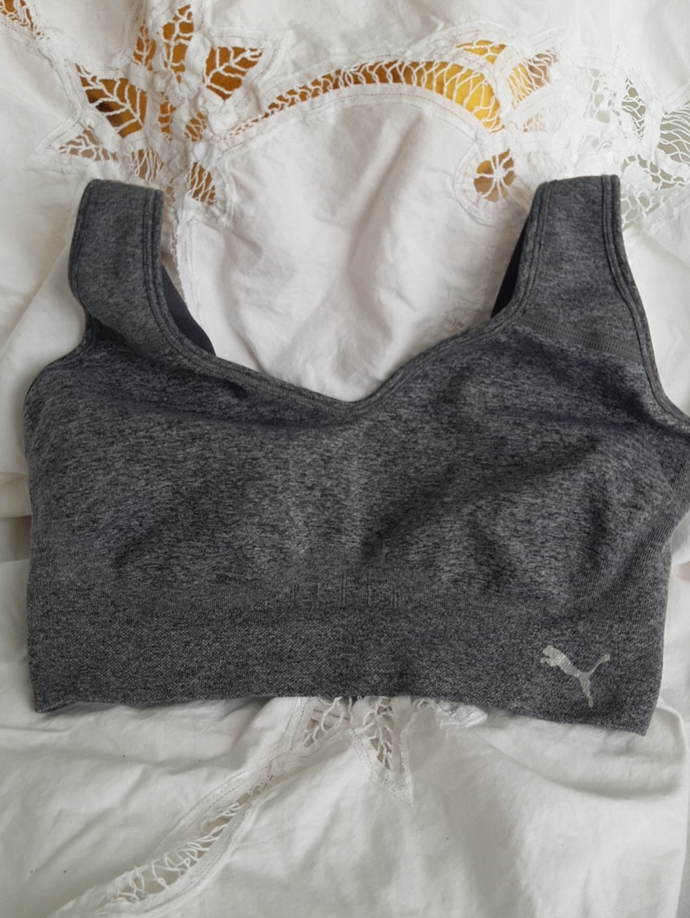 Puma Grey Seamless Stretch Sports Bra
